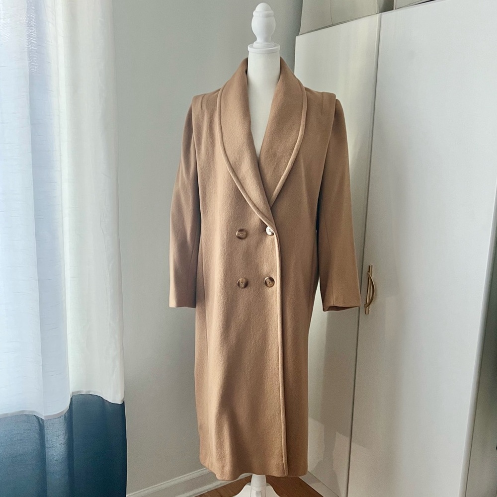 Preppy Tan Coat - Herman Kay Petite 100% Wool Classic Tan Coat